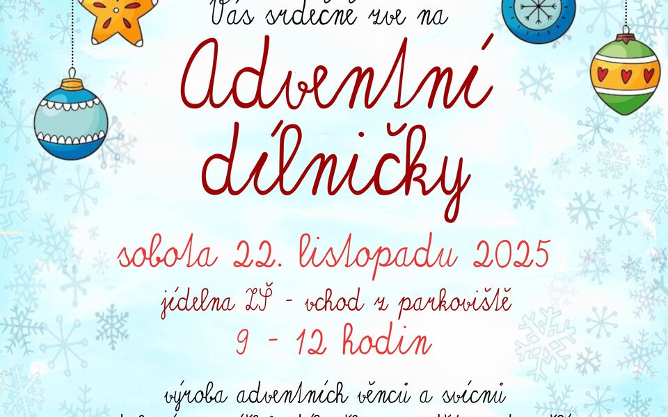 Srdečně zveme na Adventní dílničky